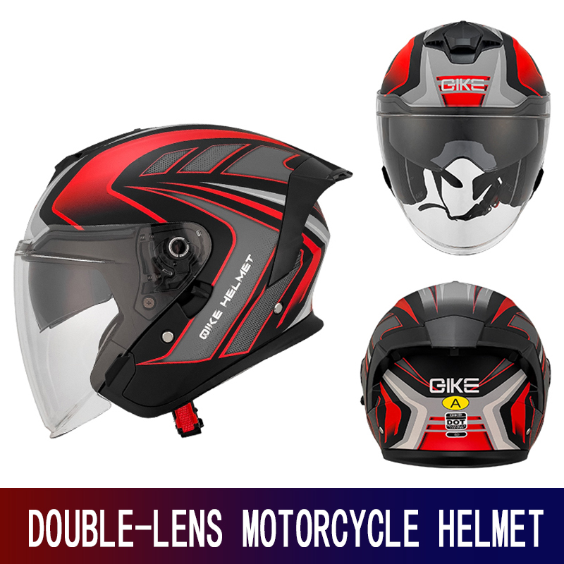 Full Face Motorcycle Helmet With Bluetooth - High-quality Motorcycle Helmet Men's Three-Quarters Double