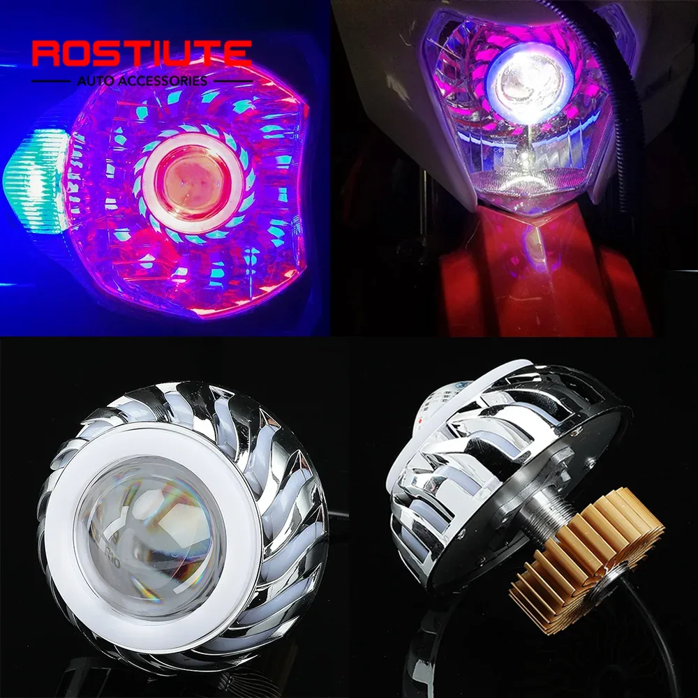High/Low Beam Double Angel Eye - Universal Motorcycle Led Headlight Projector review and price