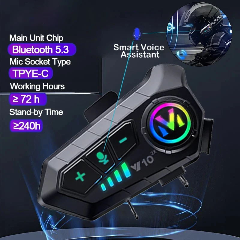 V10 2X Bluetooth Motorcycle He - Universal Motorcycle Helmet Intercom Headset review and price