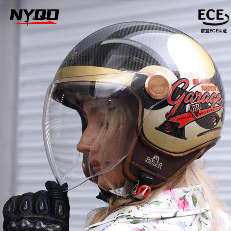 BEON BR20 Carbon Fiber Retro H - Vintage Open Face Retro Helmet review and price