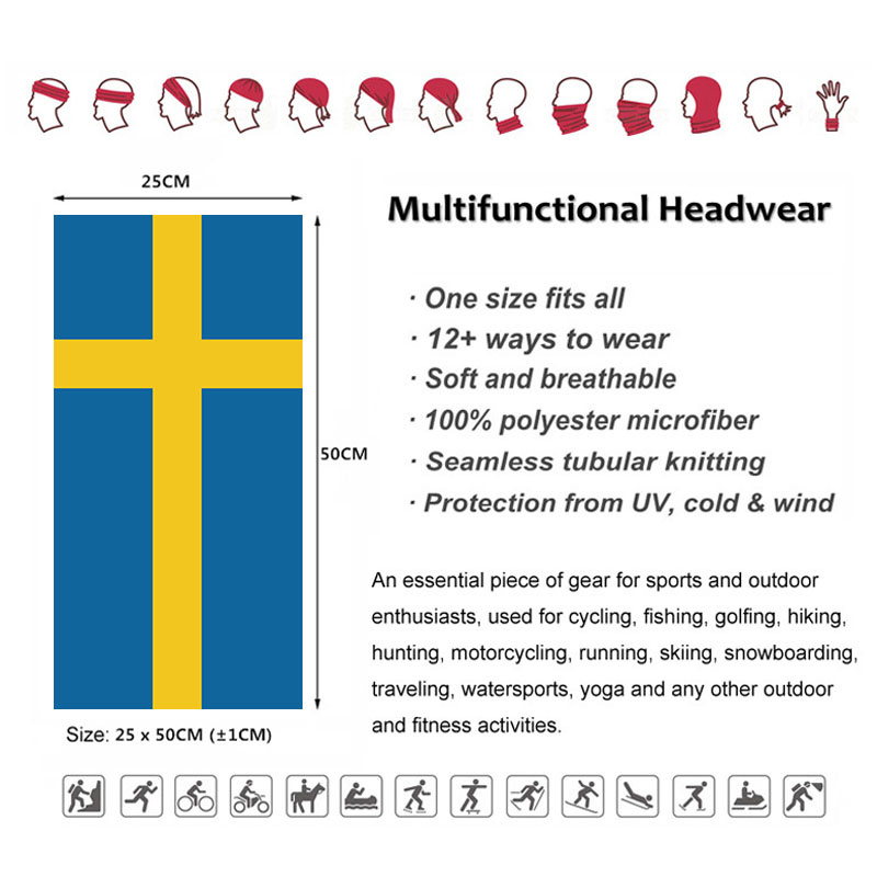 Sweden Flag Printed Bandana He - Riding Gear review and price