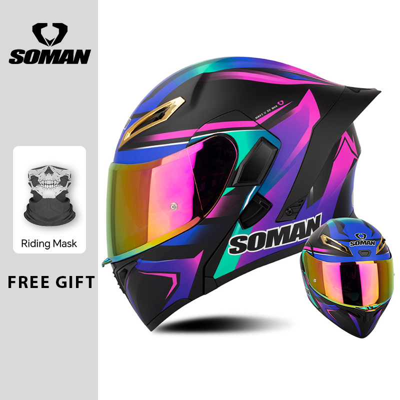 Unisex DOT Approved Dual Visor - Dual Visor Motorcycle Racing Helmet review and price