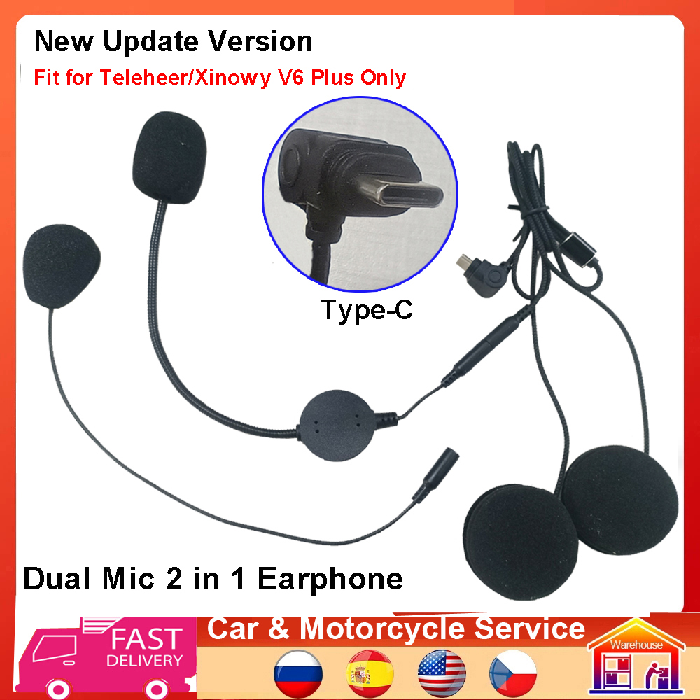 Type-C Earphone Speaker 2 in 1 - Universal Motorcycle Helmet Intercom Headset review and price