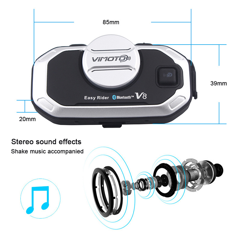 Vimoto V8 Motorcycle Helmet He - Universal Motorcycle Helmet Intercom Headset review and price