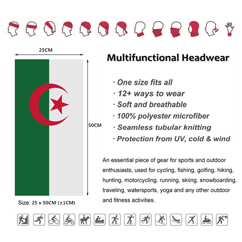 Algeria Flag Printed Bandana H - Riding Gear review and price
