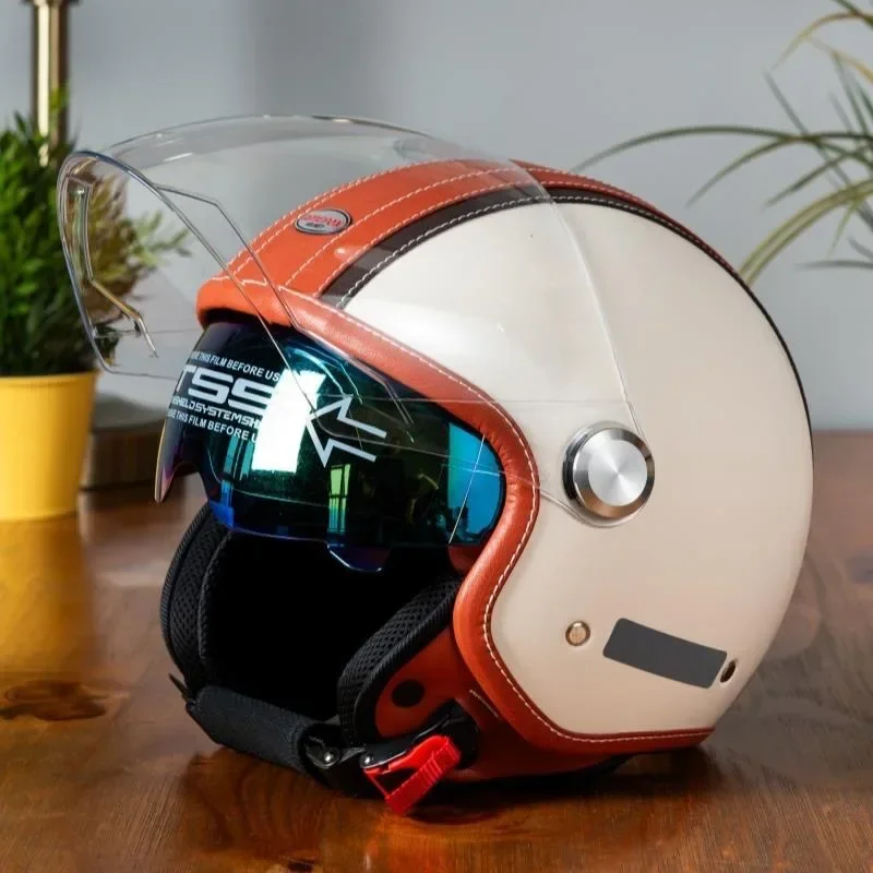 Vintage Leather Open Face Helm - Vintage Open Face Retro Helmet review and price