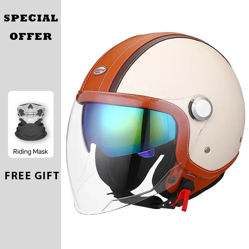 Vintage Leather Open Face Helm - Vintage Open Face Retro Helmet review and price