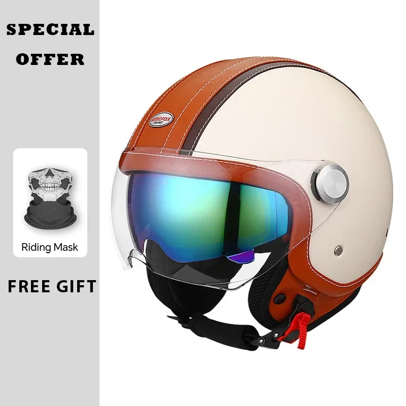 Vintage Leather Open Face Helm - Vintage Open Face Retro Helmet review and price